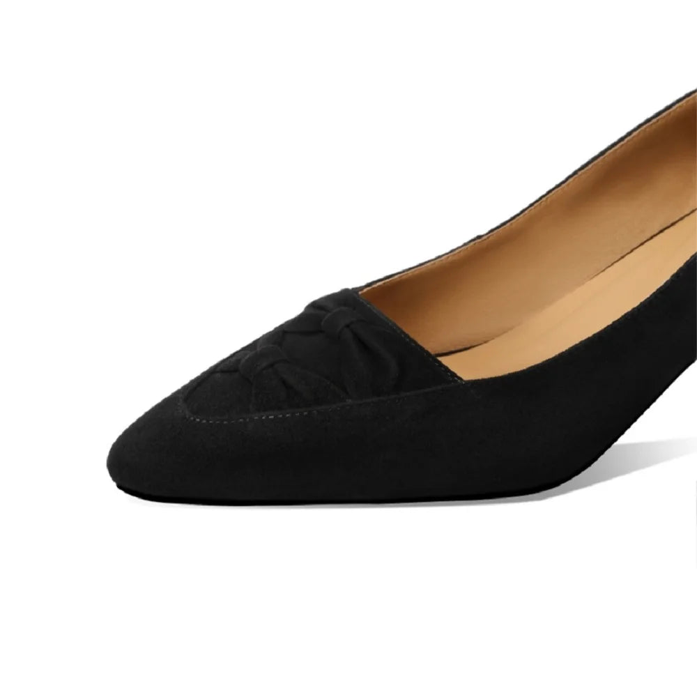 New Spring/Autumn Women Pumps Sheep Suede Leather Shoes Pointed Toe Thin Heel Shoes Shallow Stiletto Shoes 33-43