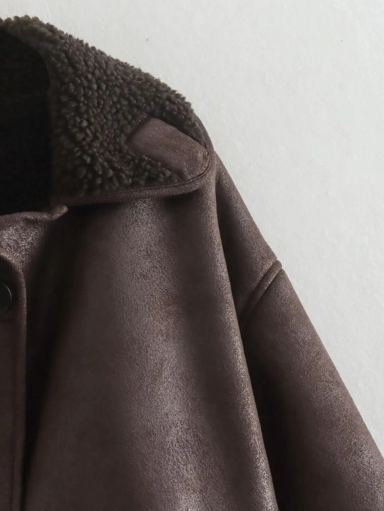 Woman Thick Faux Leather Jackets for Women Autumn Winter Warm Wool Blends Coats Plush Double-sided Jacket Pocket Jacket