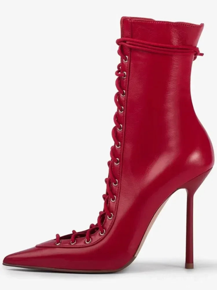 2026 Spring/Summer New Lace Short Mesh Cool Boots Side Zipper Banquet Slimming High Heels Sexy Knee Length Women's Boots