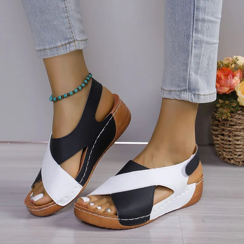 Sandalias De Mujer Summer Patchwork Color Wedge Sandals for Women Comfortable