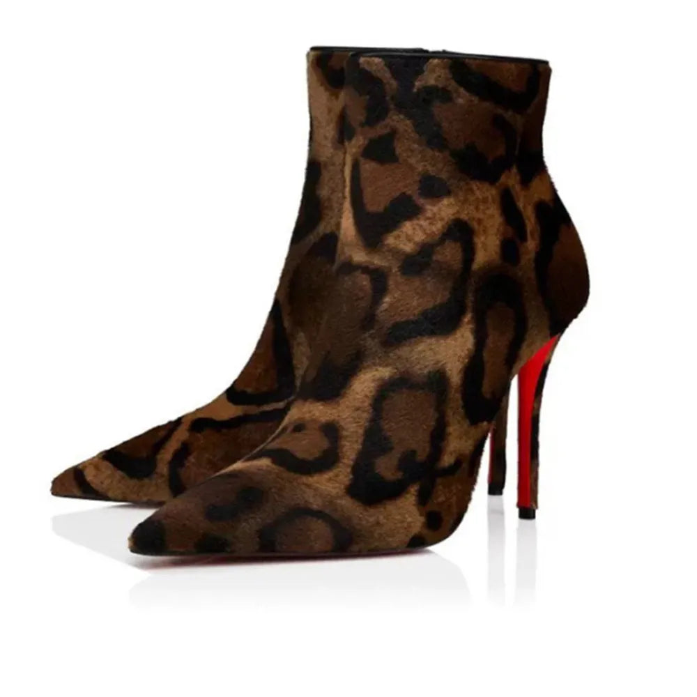 Women's New Slim Fit High-heeled Short Boots, Spring and Autumn Fashion Pointed Side Zipper Size 34-46, Knee High Women's Boots