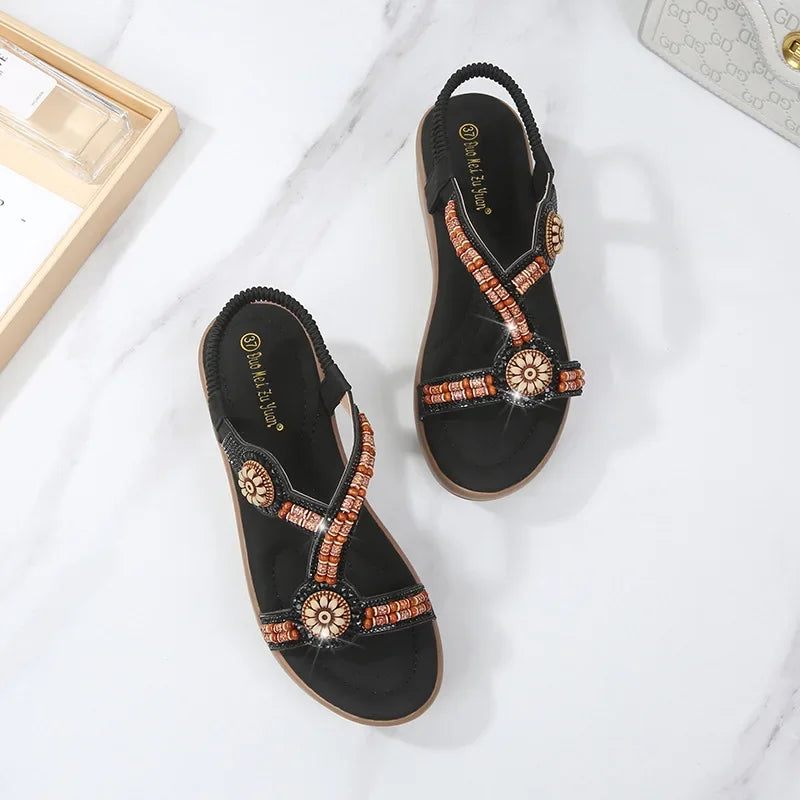 2026 Fashion Women Platform Sandals Casual Rhinestone Comfort Wedges