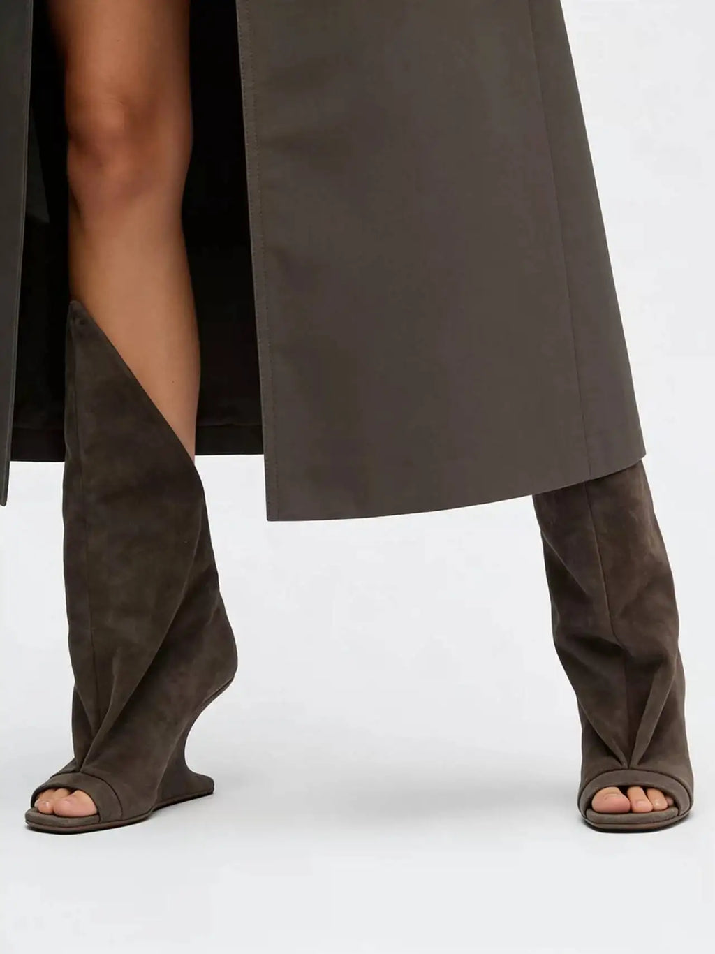 2026. New Thick High Heel Open toed Short Boots Fashion Alien Heel Fish Mouth Cool Boots Spring/Summer Women's Short Boots