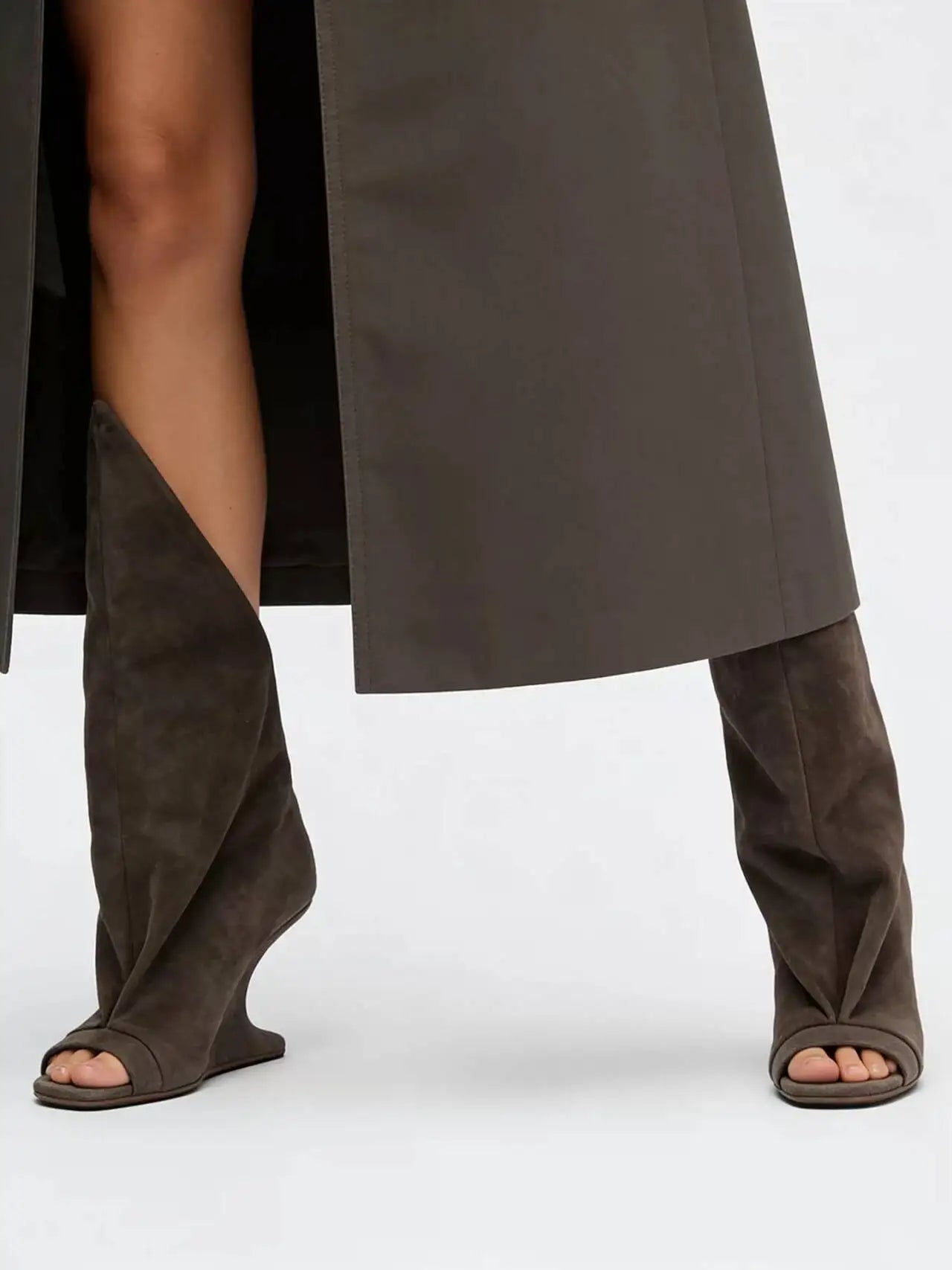 2026. New Thick High Heel Open toed Short Boots Fashion Alien Heel Fish Mouth Cool Boots Spring/Summer Women's Short Boots