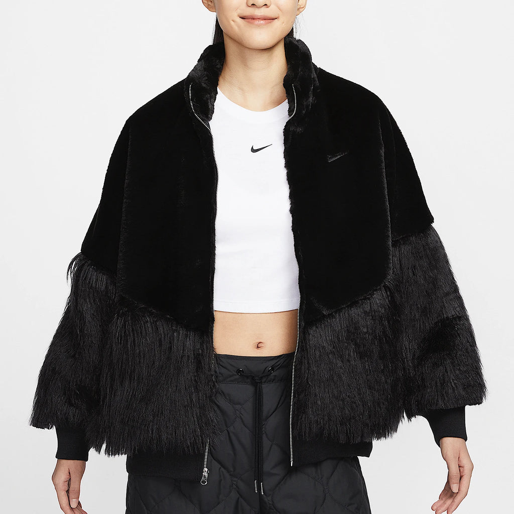 Nike Official Authentic Sport Women's Patch Fashion Trend Stand Collar Jacket HV8464-010