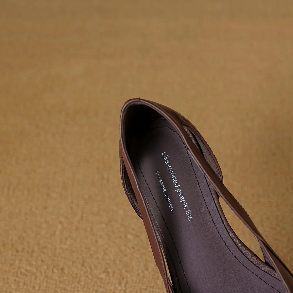 New Brand Genuine Leather Summer Sandals Pointed Toe Sandals Shoes for Women Handmade 33-42