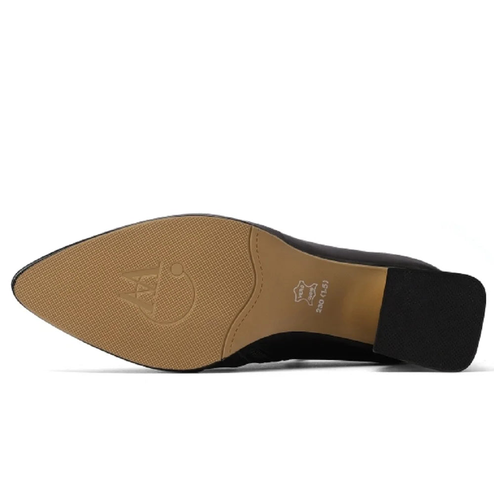 Woman Handmade Genuine Leather Soft and comfortable New Mid Heel Large Dress Shoes Ladies 33-43