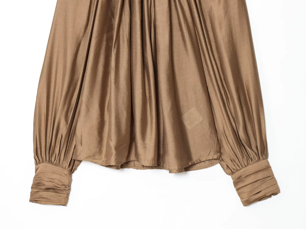 2025 Autumn New Women's Clothing European and American Style Fashion Personalized Temperament Versatile Hanging Fold Top