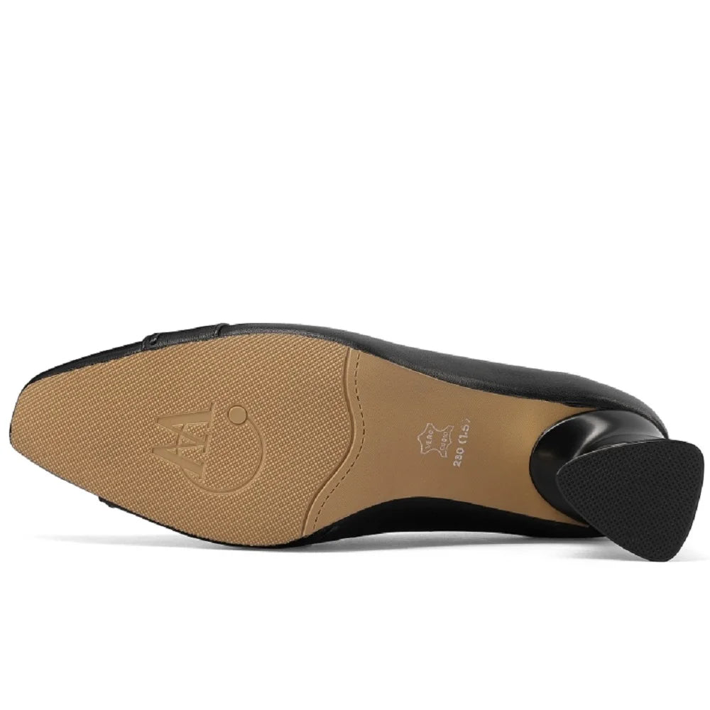 Women's Handmade Genuine Leather Shoes Thick Heels Work Shoes Comfortable Soft Sole Single Work Shoes 33-43