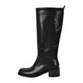 Onlymaker Women Gothic Black Matte Knee High Boots Heeled  Fashion Winter Motorcycle Boots