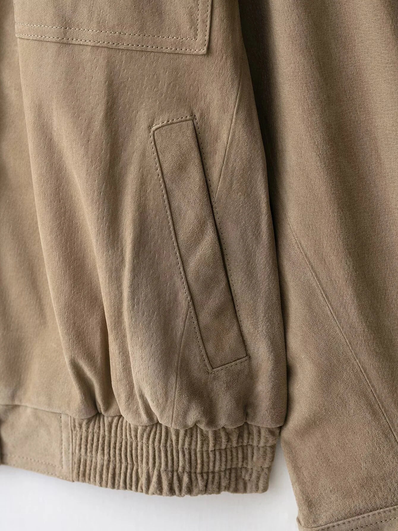 2025 autumn new American standing collar workwear short casual loose suede jacket jacket