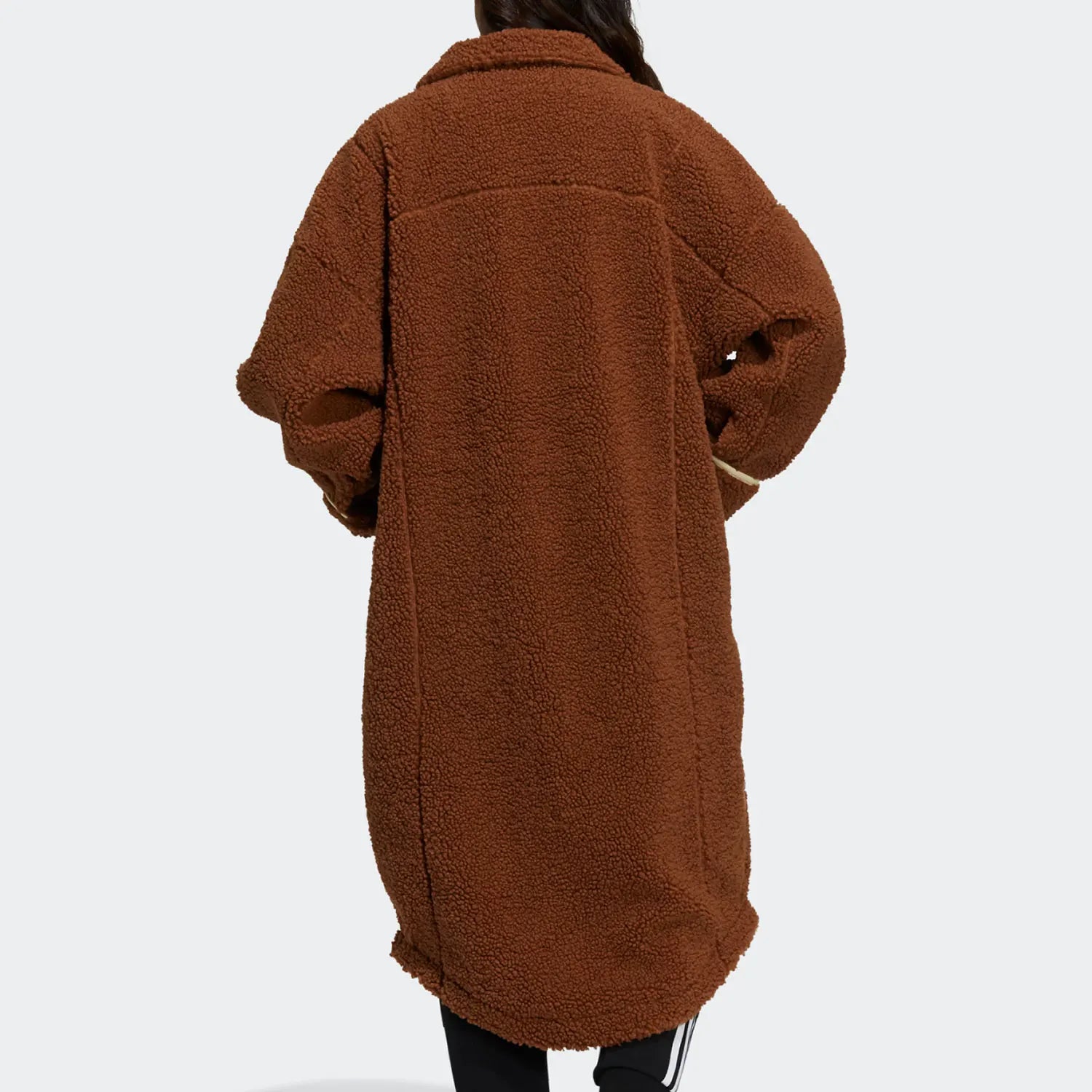 Adidas Official Genuine Three Stripes Women's Long Warm Fleece Coat HC0310