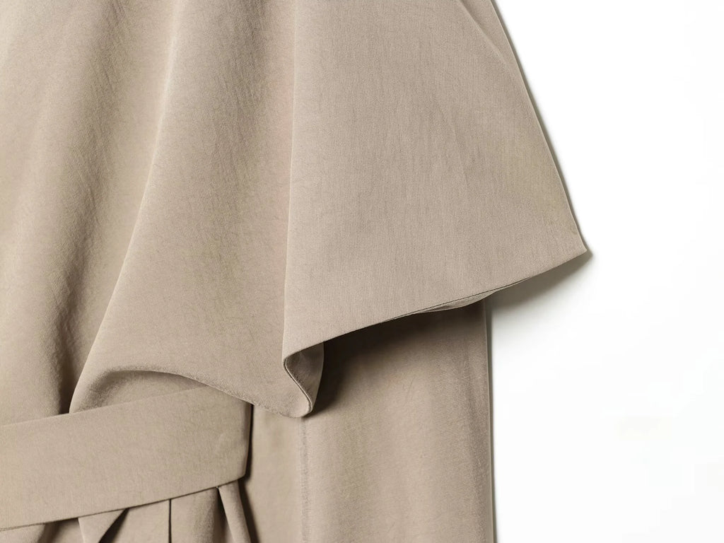 Spring women's V-neck long sleeved butterfly tie tie decoration straight cut hem hanging short windbreaker jacket