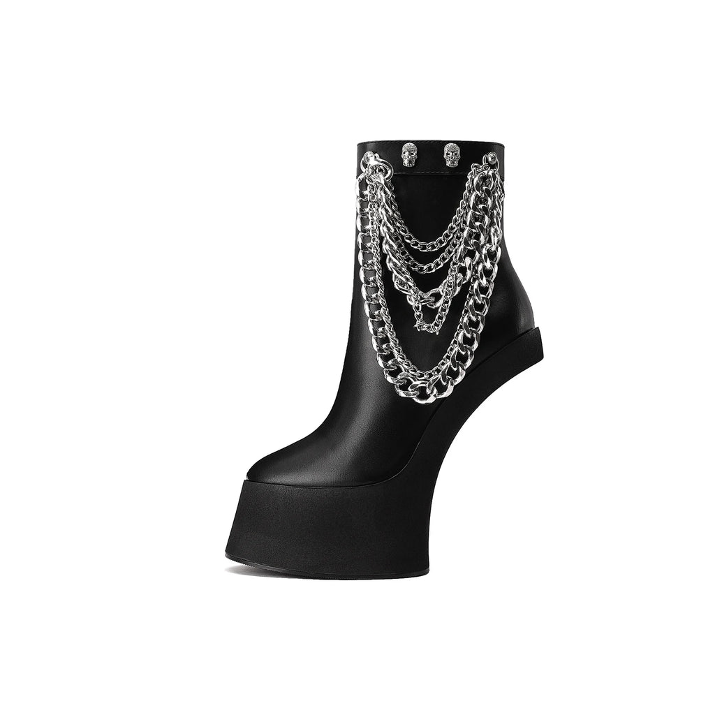 2026 Women's Platform Horseshoe Shaped High-heeled Short Boots Sexy Nightclub Role-playing Women's Ankle Boots