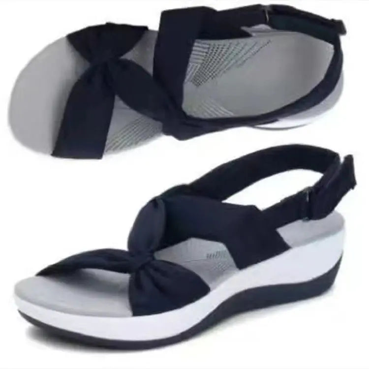 Plus Size 35-43 Shoes for Women Sandals Summer Roman Bow Platform Wedges