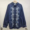 2026 Spring Fashion New Beading Embroidery Denim Shirt For Women Long Sleeve Loose Casual Blouse Female Trendy 11A08739