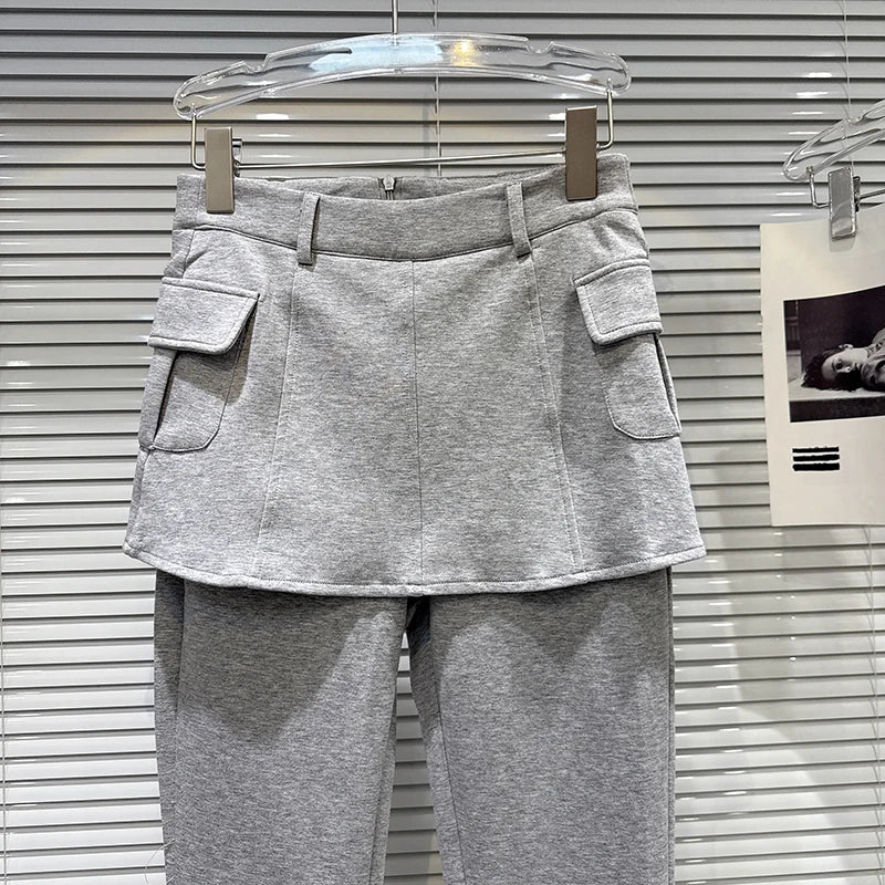 2025 Autumn New Women's Two-pieces Set Diagonal Zipper Hooded Sweatshirt Slim Fit Flared Pants Female Trendy 11A06593