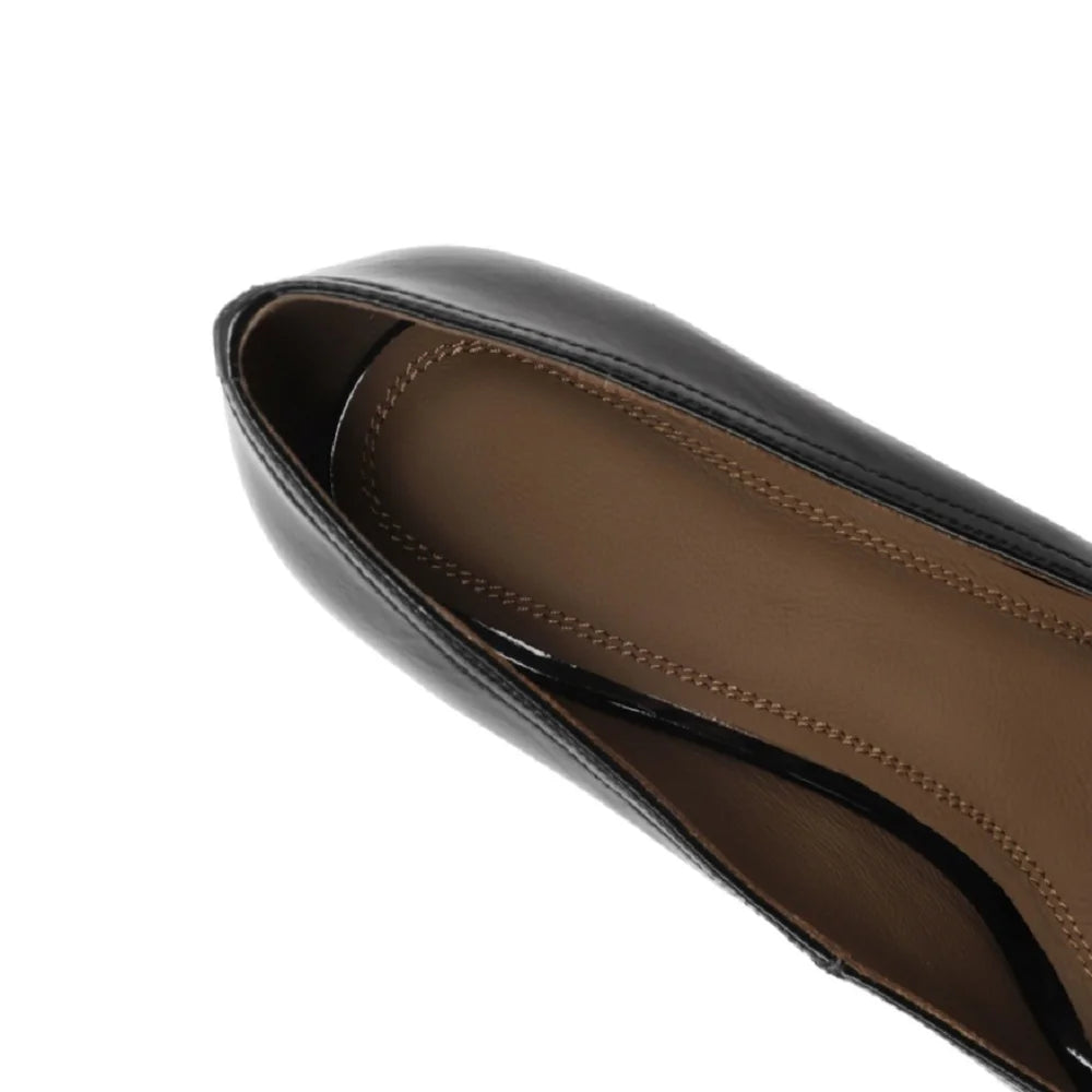 Handmade Genuine Leather Size 33-43 Women Soft and comfortable Square Toe Mid Heels Career&Office Shoes