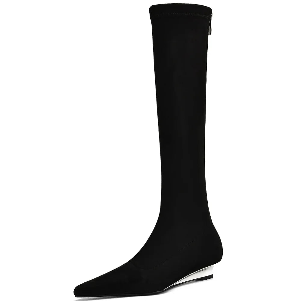 Women's Handmade Classic Black Ankle Boots Shoes Pointed Toe Low Heels Short Boots Comfortable Dress Shoes 34-42