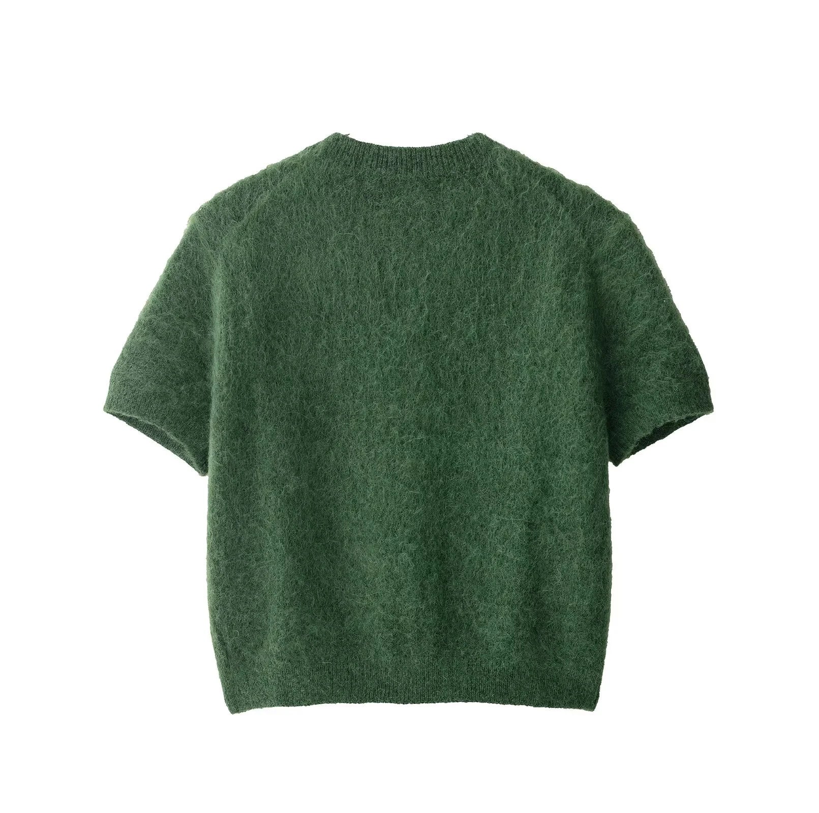 2025 autumn new women's clothing sweet and fashionable round neck short sleeved knitted cardigan short jacket