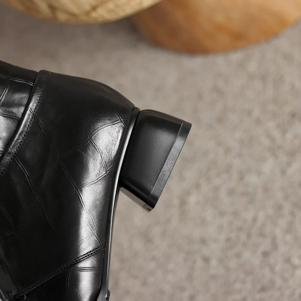 Women's Handmade Genuine Leather Shoes Medium Heel Comfort Retro Literature And Art Cross-tied Pumps Shoes 34-41