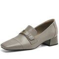 Handmade Genuine Leather Mid Heel British Sle Loafer Women's Spring Retro Camellia Single Shoes Fashionable 34-41