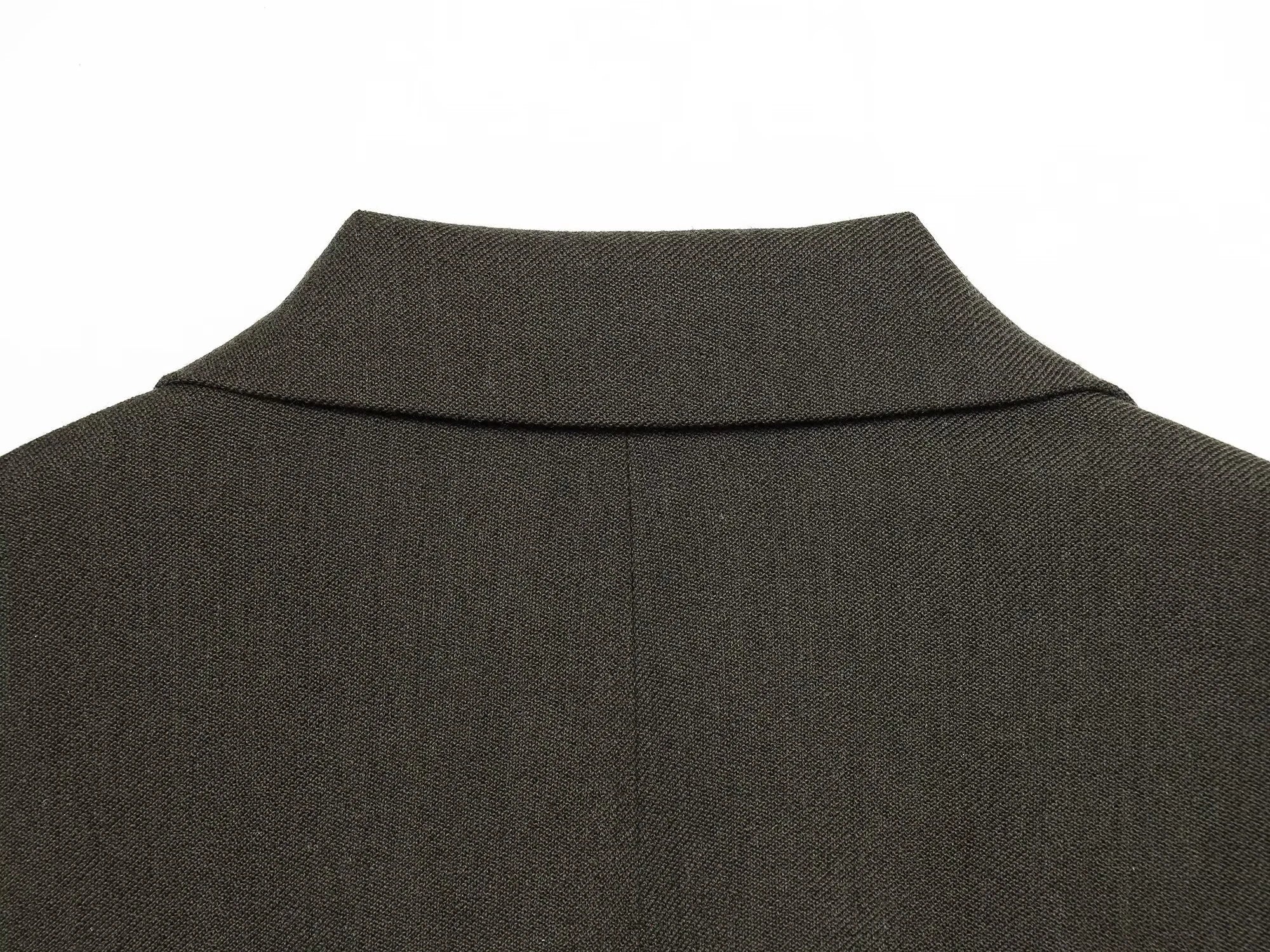 2025 autumn and winter new retro high-end gray green small suit silhouette loose casual temperament suit jacket