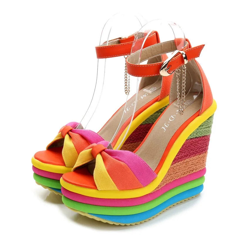 Plus Size 33-43 Shoes for Women Summer Wedges Sandals