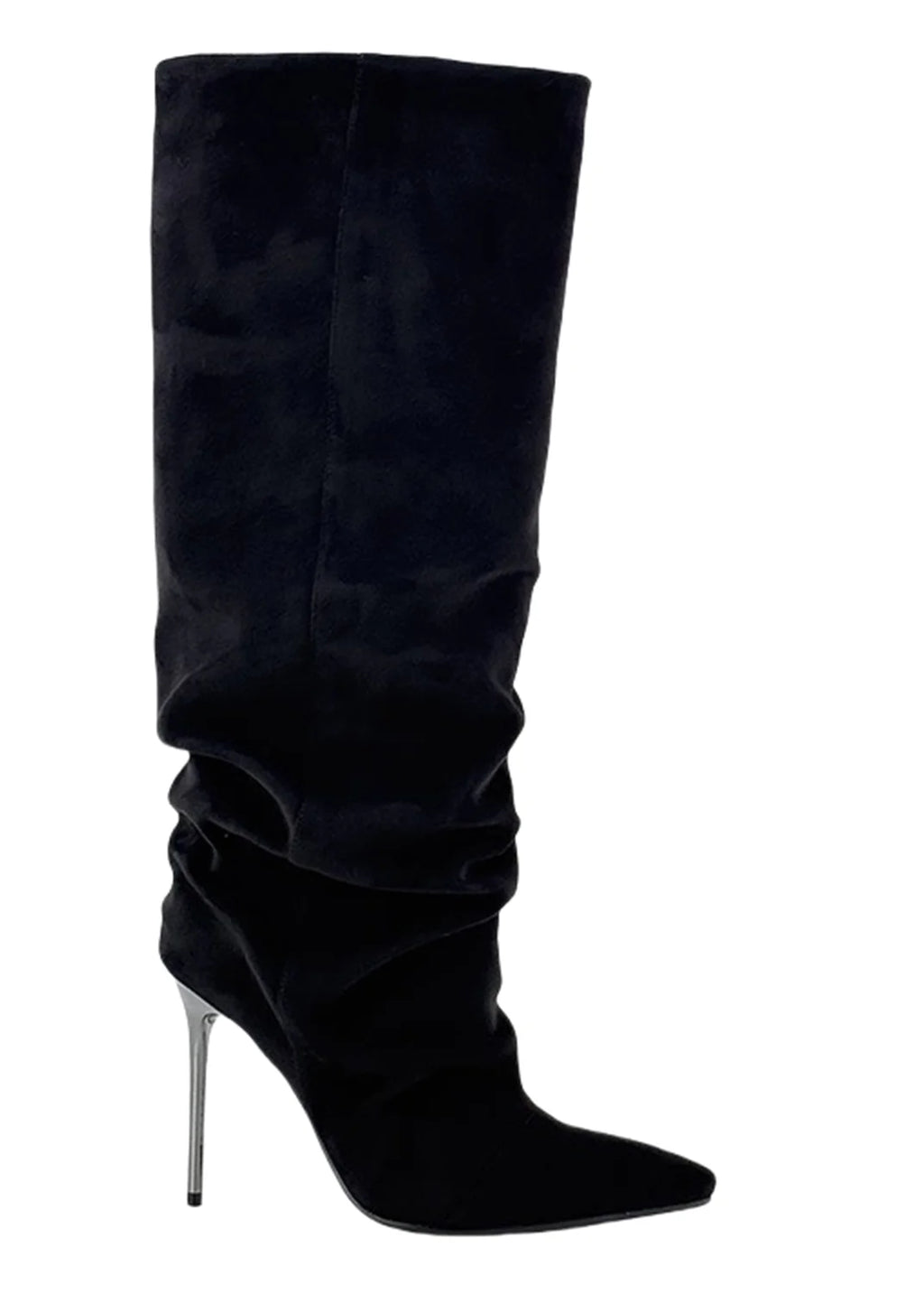 Ladies' Spring and Autumn New High Heels, Knee Length Boots, Side Zipper Folding High Barrel Fashion Large Women's Boots