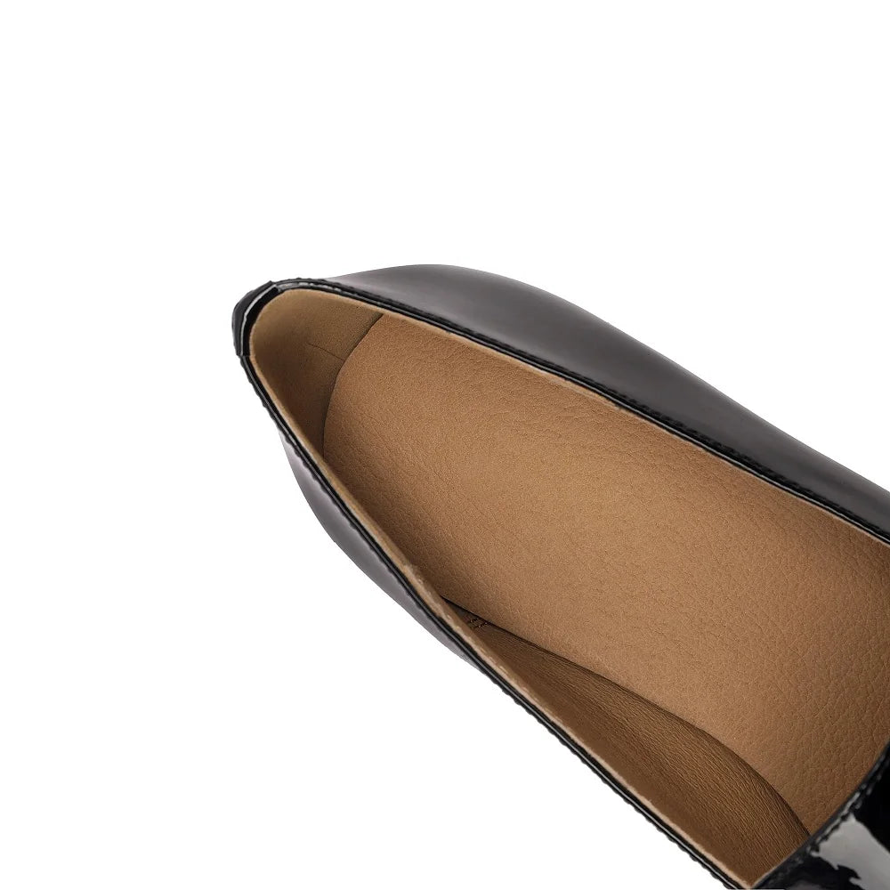 New Women Handmade Soft and comfortable Shoes Pointed Toe Genuine Leather Mid Heel Retro zapatos mujer 34-43