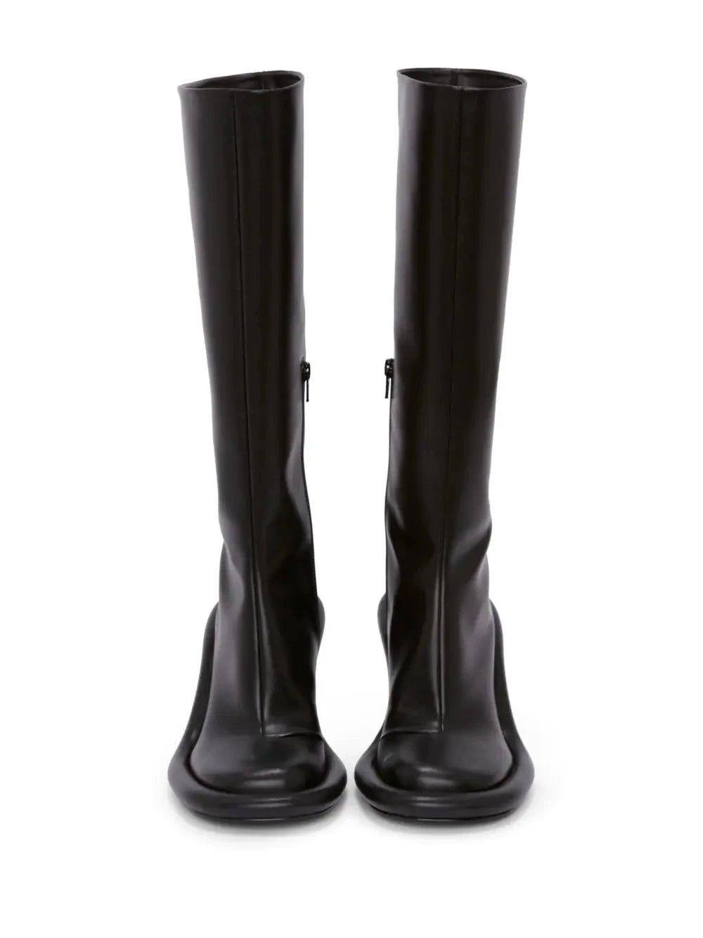 2026 Women's New Slim High-heeled Knee High Boots with Side Zipper Round Toe 34-43 Large Mid Length Boots