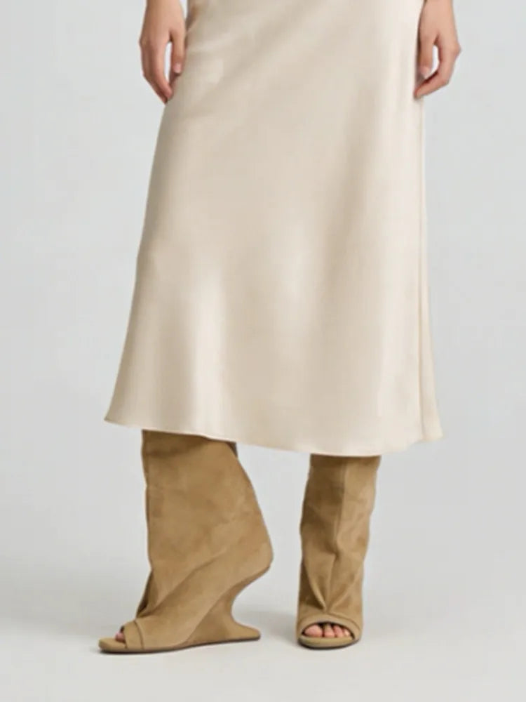 2026. New Thick High Heel Open toed Short Boots Fashion Alien Heel Fish Mouth Cool Boots Spring/Summer Women's Short Boots