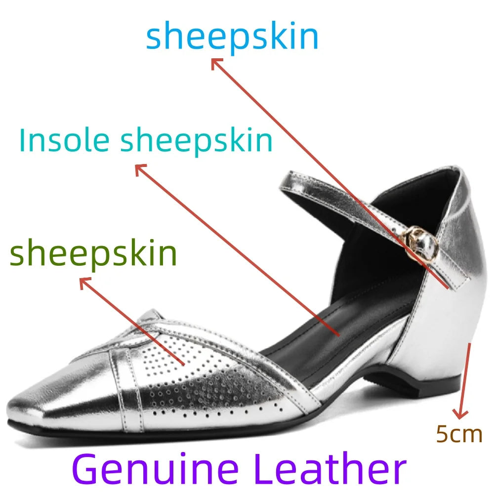 Women's Handmade Genuine leather carving British style slip-on flats retro elegant ladies daily dress shoes 34-40