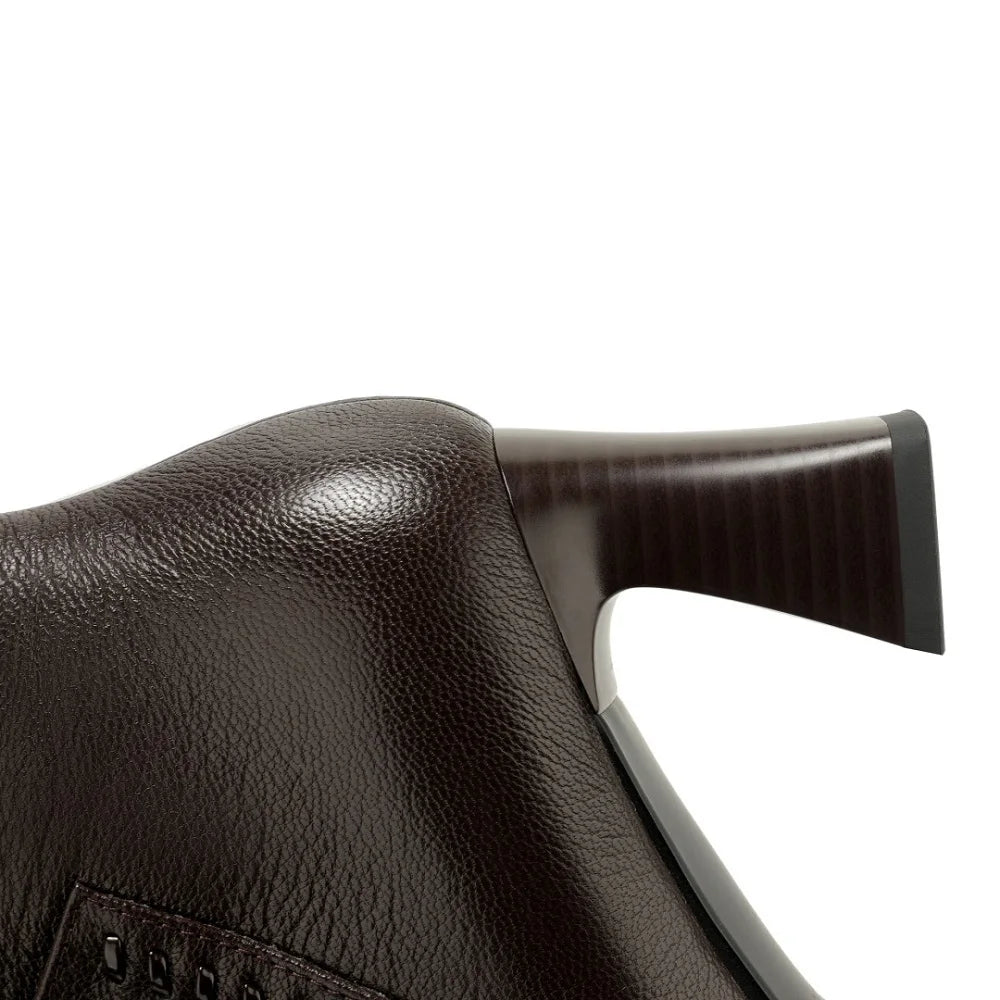 Retro Handmade Genuine Leather Boots Women's Pointed Head Soft Bot Commuter Comfortable Faionable Footwear 33-41