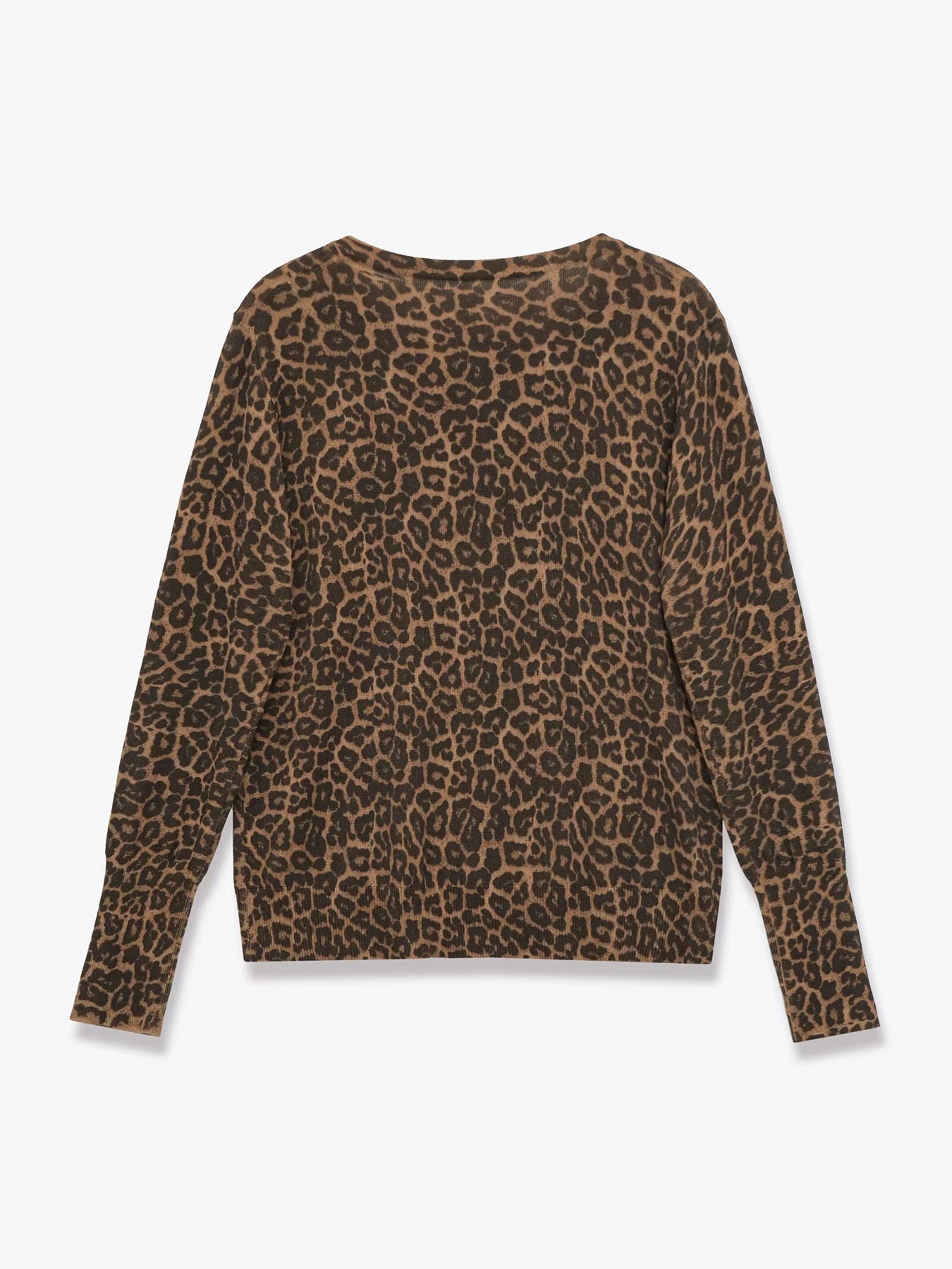 2025 Autumn New Product Women's Fashion Slimming Animal Pattern Printed Long Sleeve Round Neck Knitted Sweater Cardigan