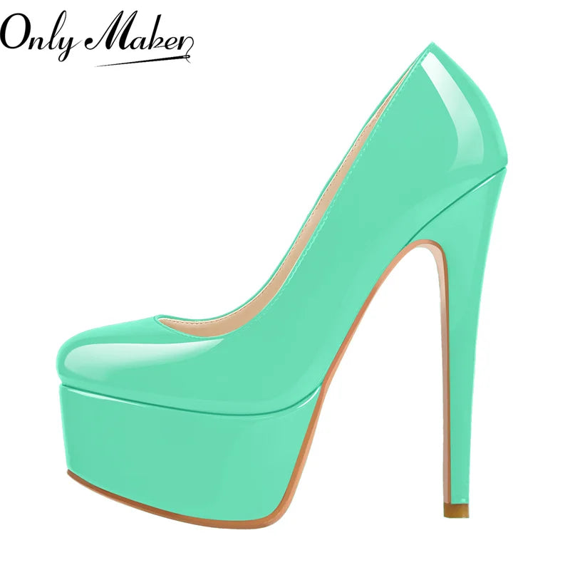 Women  Platform16CM Thin Heels Pumps Fashion Leopard Round Toe  Sexy Party Wedding Stiletto Plus Size Shoes