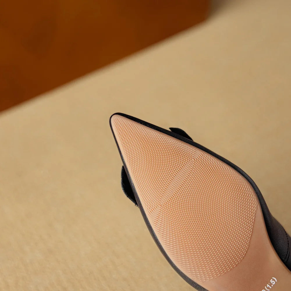 Handmade Genuine Leather New Classic Retro Style Pointy Toe Design Women's Single Shoes Comfortable 34-40