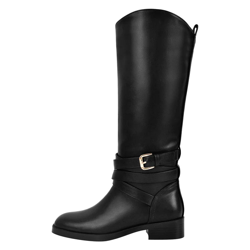 Onlymaker Women Round Toe Casual Knee Length Boots Classic Fashionable Winter Boots