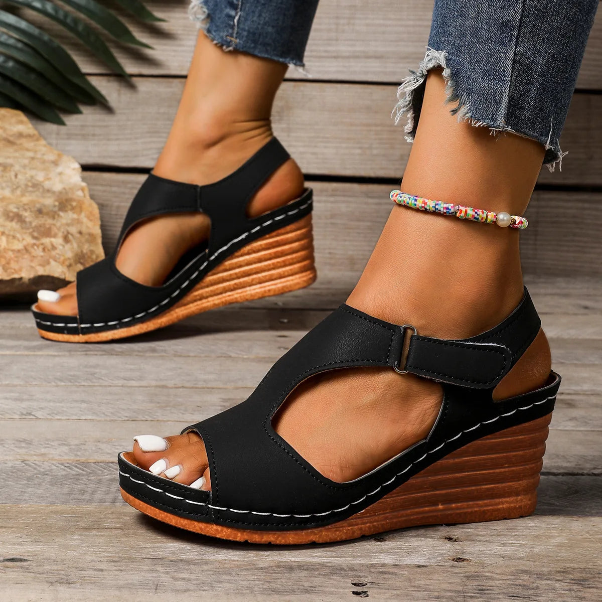 Women Sandals Plus Size 36-43 Shoes for Women Summer Platform Wedges Peep