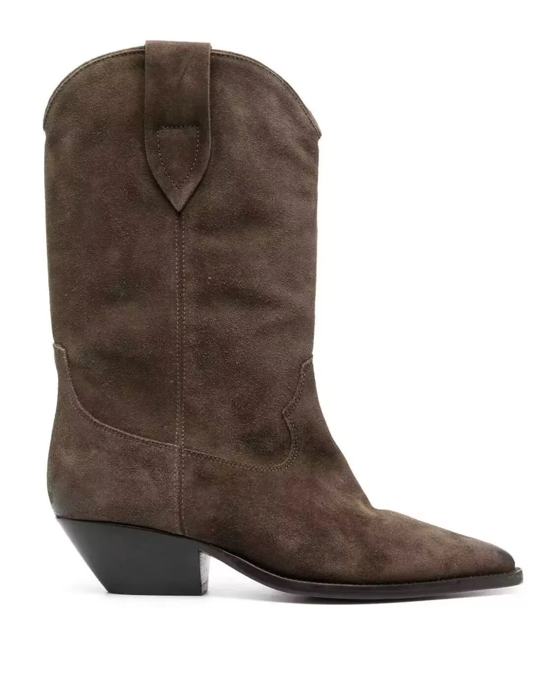 2025 Autumn and winter new women's thick heel high short boots, fashionable pointed casual plus size women's calf boots