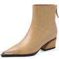 New Style Handmade Genuine Leather Pointed Toe Ankle Boot Slimming Stylish Casual High Heel Bestseller 33-40