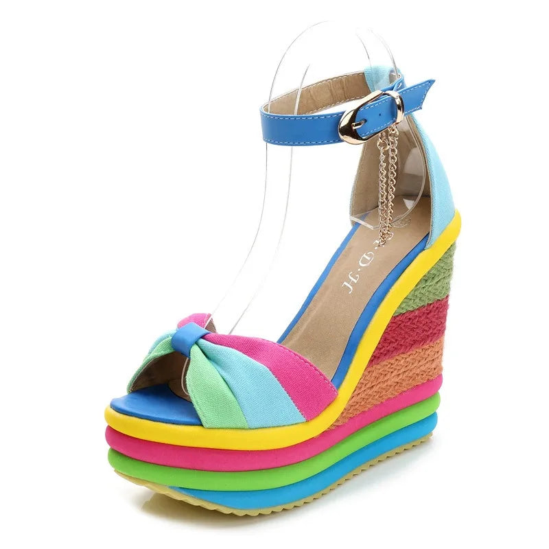 Plus Size 33-43 Shoes for Women Summer Wedges Sandals