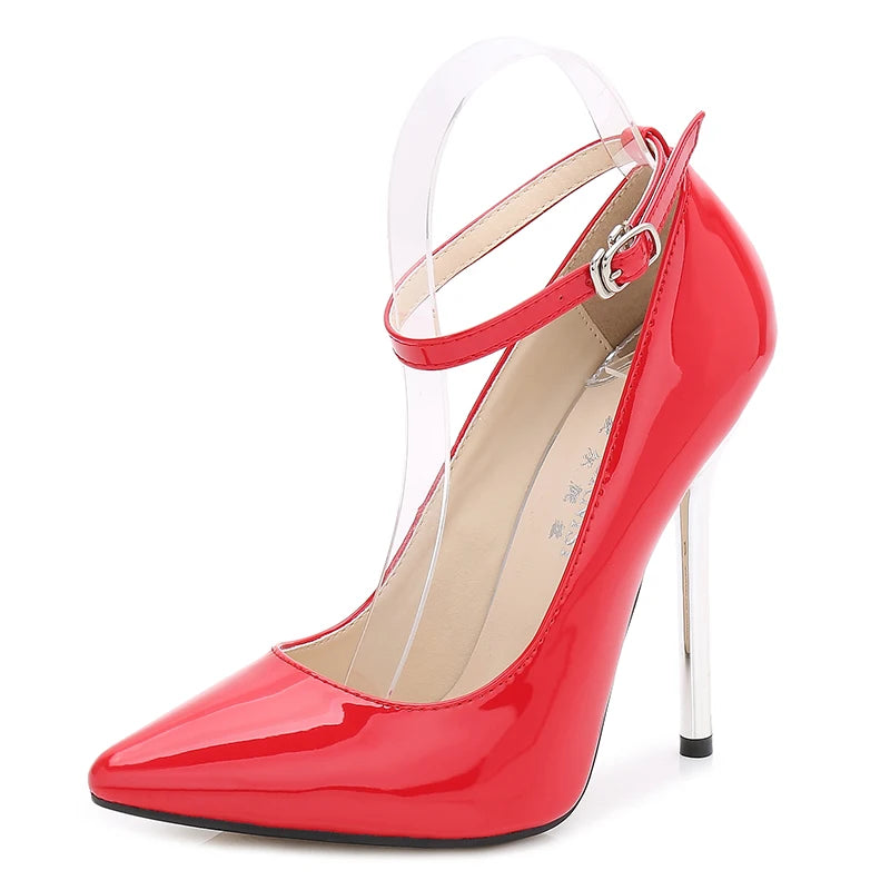 Sexy Ankle Strap High Heels Pumps Shoes Woman