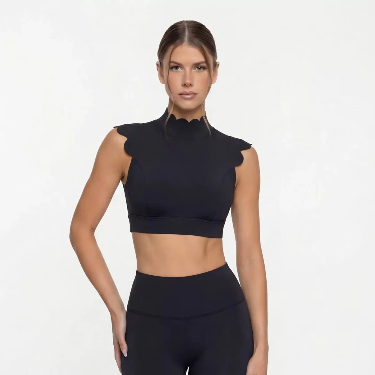 Hollow-out Waistcoat Yoga Clothes High Waist Leggings Bras For Women Slimming Fit Running Workout Fitness Sportswear