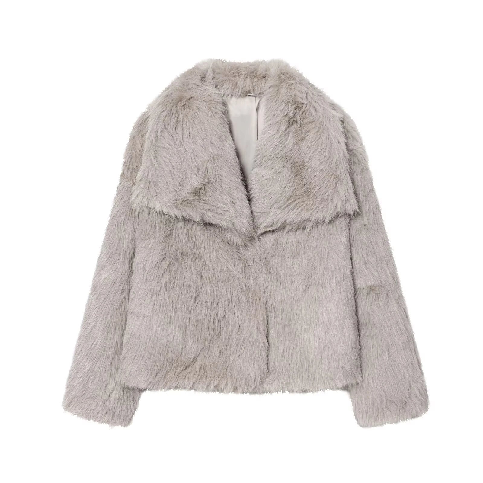 European and American style winter new loose collar French socialite imitation mink fur faux fur effect short jacket