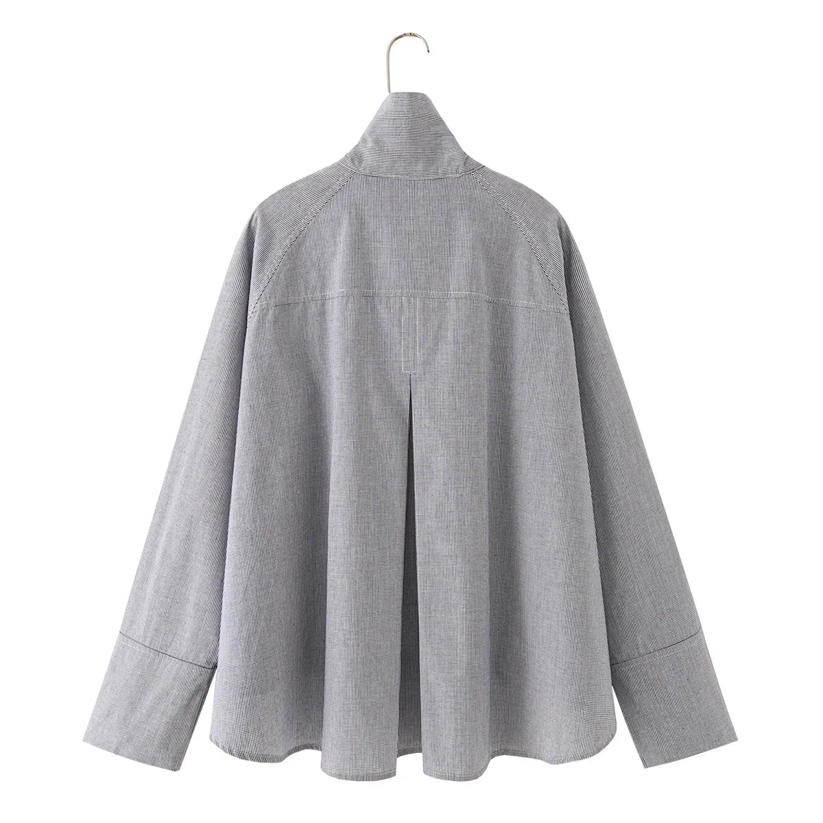 2026 New Women's Designer Cotton High Neck Shirt Jacket Oversized Long Sleeve Minimalist Style Outerwear Top
