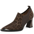 Handmade Brand Genuine Leather New Women Metal iron head Pointed Toe Thin Heel Modern Shoes