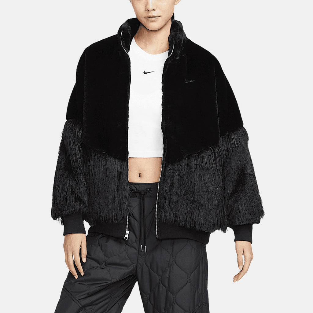 Nike Official Authentic Sport Women's Patch Fashion Trend Stand Collar Jacket HV8464-010