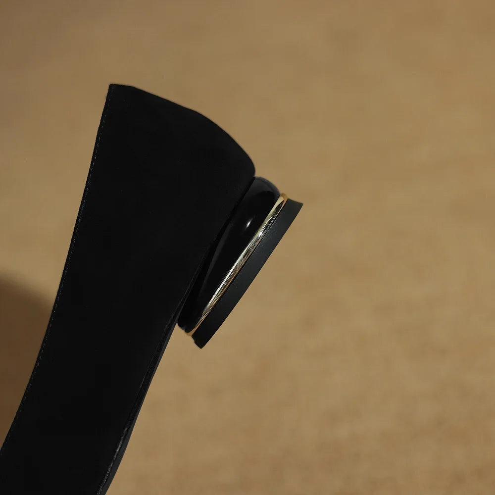 Handmade Genuine Leather Elegant Diamond Pointed Toe Casual Slip-On Flats Low Heel Solid Color Commute Shoes