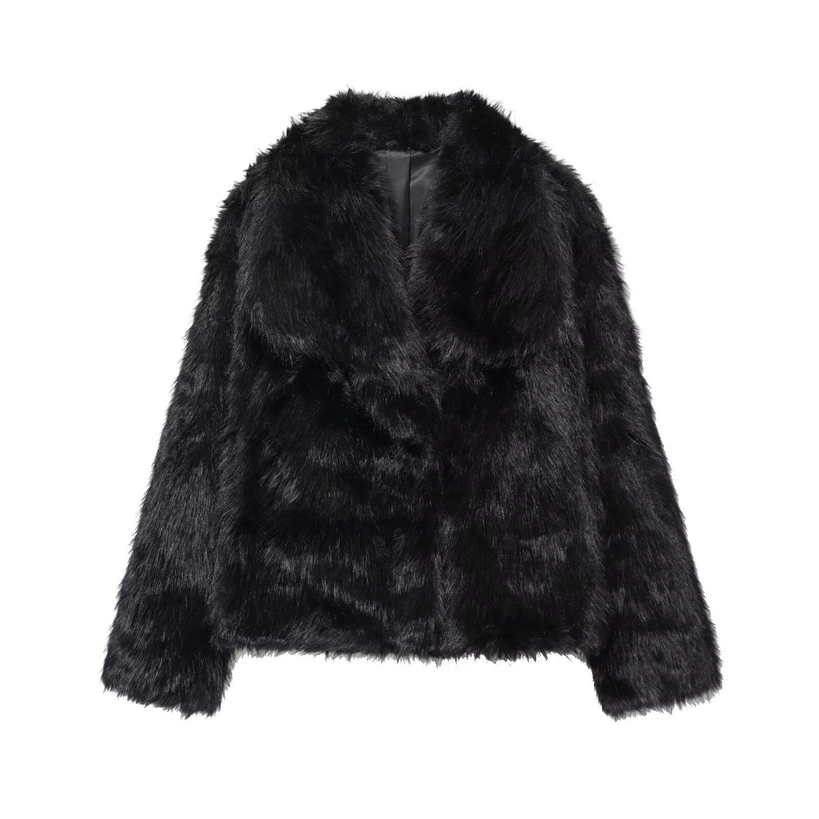 European and American style winter new loose collar French socialite imitation mink fur faux fur effect short jacket